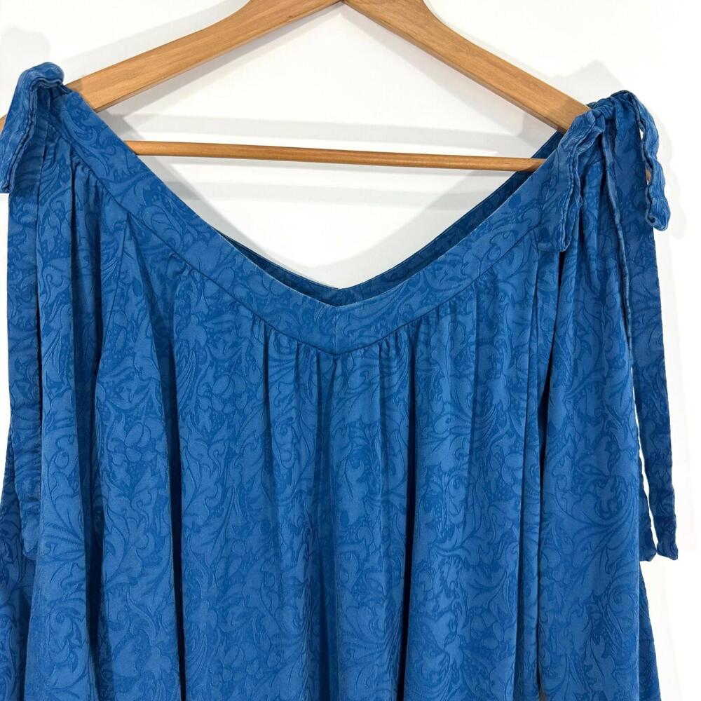 Anthropologie Holding Horses Women’s Size Small Blue Cold Shoulder Swing Dress - Picture 2 of 10